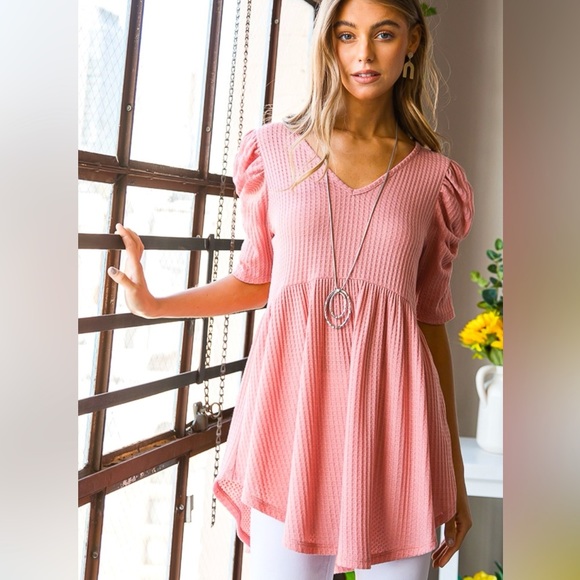 Heimish Full Size Crisscross Neck Floral Babydoll Top Plus Size